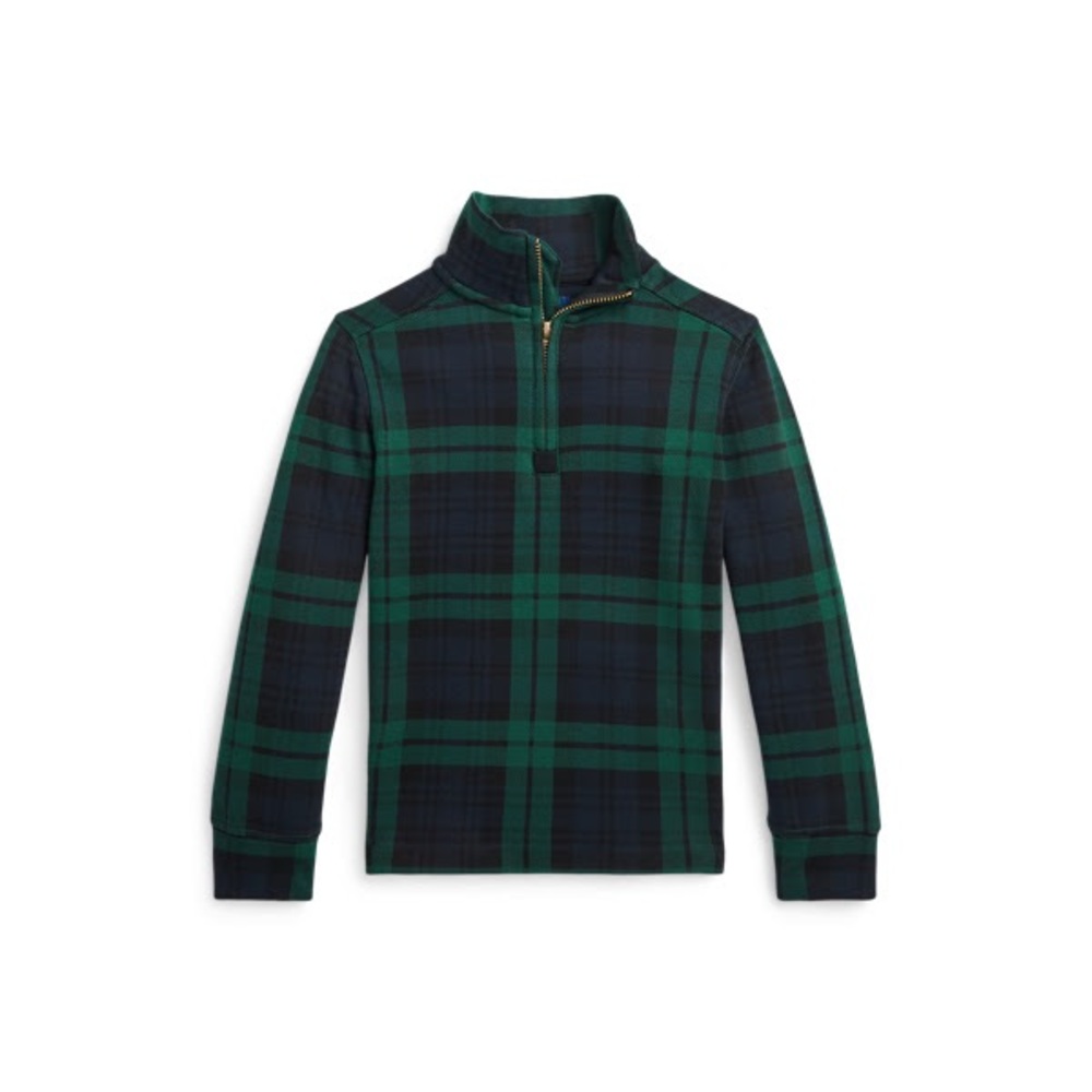 Ralph Lauren Blackwatch Plaid Kids Half Zip Pullover